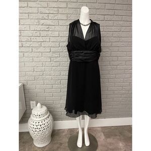 S.L. Fashions Black Halter Dress Size 18